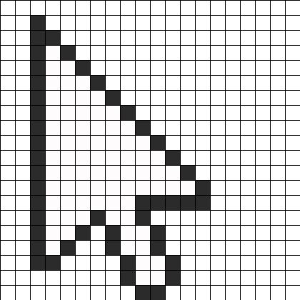 Windows Cursor Perler Bead Pattern / Bead Sprite Pixel Art Printable, Cool Perler Bead Designs, Mouse Pixel Art, Pixel Cursor, Pixel Art Pattern Design, Turquoise Wall, Modele Pixel Art, Mouse Icon, Graph Crochet