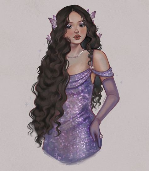 Artwork by @ lumachaii on instagram Y2k Fanart, Olivia + Core + Aesthetic, Met Gala Dresses, Gala Dress, Fairy Y2k, Fairycore Fairy, Mexican Girl, Dessin Adorable, Gala Dresses