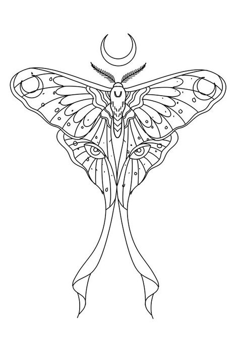 Lunar Moth Tattoo, Luna Moth Tattoo, Moth Drawing, Moth Tattoo Design, Tattoos Geometric, Moth Tattoo, Tattoo Portfolio, Luna Moth, Tattoo Outline