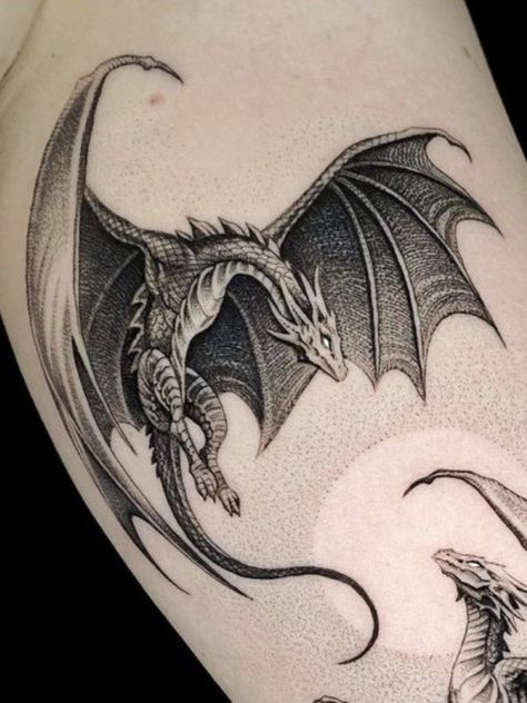 Black And Gray Dragon Tattoo, English Dragon Tattoo, Steam Punk Tattoos, Smaug Dragon Tattoo, Sleeve Tattoos Dragon, Dragon With Wings Tattoo, Tatoos Dragon, Gothic Dragon Tattoo, Flying Dragon Tattoo