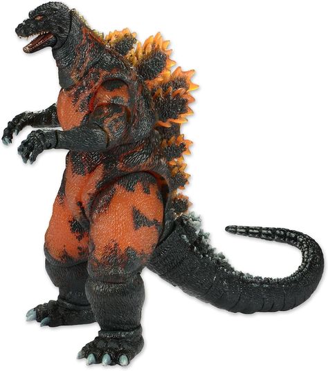 PRICES MAY VARY. About 6 Inch tall and over 12 Inch long Nearly 30 points of articulation Bendable tail Godzill from the 1995 movie Godzill vs Destoroyah Features burning details Celebrating the most famous kaiju of all time, we continue to explore the classic decade-spanning Godzill franchise!   This version of the beloved monster is based on the 1995 movie Godzill vs. Destoroyah.   The figure stands over 6" tall, with a head-to-tail measurement of over 12" long.   It features incredible "burni Godzilla 1995, Burning Godzilla, Neca Figures, Godzilla Franchise, Godzilla Figures, Godzilla Toys, 1995 Movies, Kids Bedtime, Kaiju Monsters