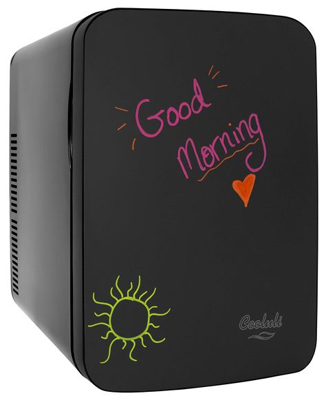 Cooluli Vibe Mini Fridge for Bedroom - With Cool Front Magnetic Blackboard - 15L Portable Small Refrigerator for Travel, Car & Office Desk - Plug In Cooler & Warmer for Food, Drinks & Skincare (Black) : Amazon.ca: Home Black Mini Fridge, Fridge For Bedroom, Cool Mini Fridge, Retro Fridge, Liquid Chalk Markers, Small Refrigerator, Travel Car, Liquid Chalk, Mini Fridges