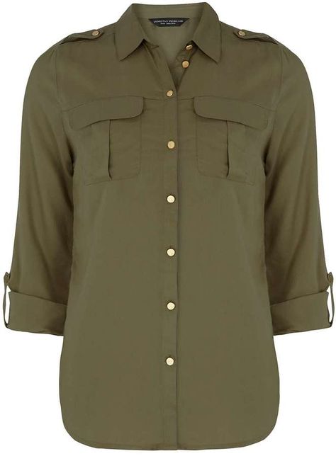 Khaki Military Shirt Military Style Shirts, Brown Long Sleeve Shirt, Khaki Tops, Khaki Shirt, Military Shirt, Brown Tops, Rayon Top, Pleated Shirt, Pleated Top