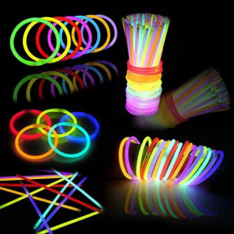 144 PCs Glow Sticks Bulk for Glowstick Party Favors, Colorful Neon Glow in The Dark Necklace & Bracelet Supplies, Birthday Christmas Halloween Party Disco Supplies, 4th of July & Independent Day Christmas Party Accessories, Football Party Supplies, Party Supply Kits, Glow Stick Party, Diy Glow, Glow Stick, Diy Collier, Halloween Party Supplies, Glow Party