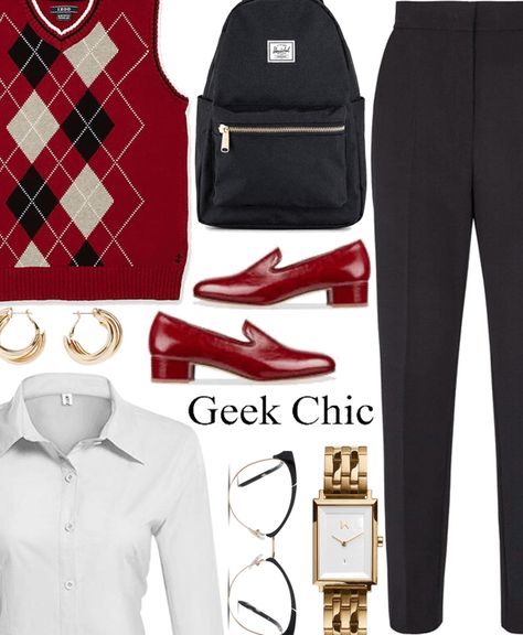 geek chic. Outfit | ShopLook Classy Nerdy Outfits, Nerdy 80s Outfits, Geeky Chic Outfit, Geek Chic Aesthetic, Nerd Look Women Geek Chic Outfit, Geek Chic Outfits, Cute Office Outfits, Nerd Chic, Career Outfits