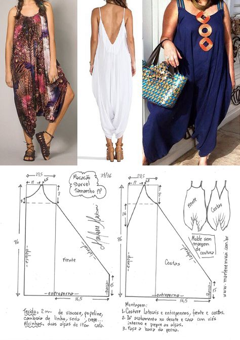 Mono Jumpsuit Pattern Sewing, Boho Styl, Sew Ins, Pants Sewing Pattern, Couture Sewing Techniques, Jumpsuit Pattern, Sewing Design, Diy Sewing Clothes, Couture Sewing