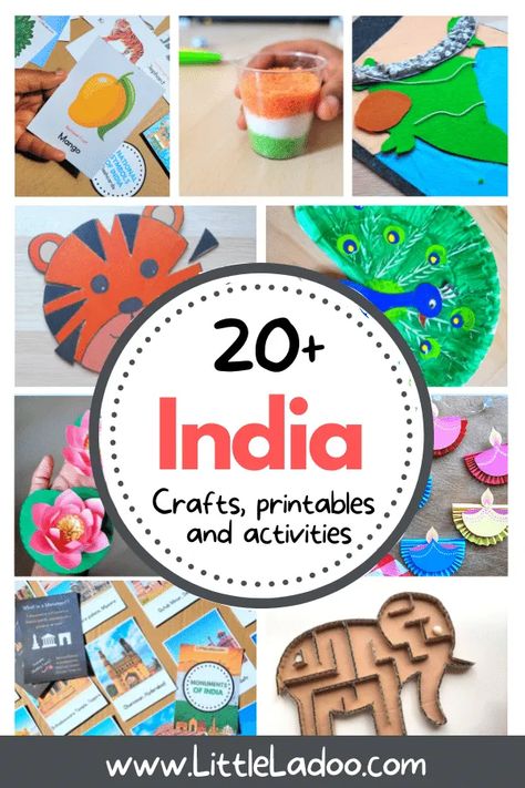 India Activities For Kids, Multicultural Crafts, Multicultural Activities, Independence Day Activities, Around The World Theme, India For Kids, India Crafts, Keystone Species, Cultural Crafts