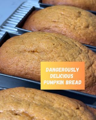 649K views · 2.2K reactions | Warning: This Pumpkin Bread is Dangerously Delicious 🍂🎃 One bite and you might just eat the whole loaf! Here’s what you need:�• 1 ¼ cup vegetable oil�• 1 (15 oz) can pumpkin• 5 eggs• 2 cups flour�• 2 cups sugar�• 2 (3 oz) packs vanilla pudding mix (mix with dry ingredients)�• 1 teaspoon baking soda�• 1 teaspoon cinnamon�• ½ teaspoon salt Directions: (Makes 5 mini loaves!) 1. Beat the eggs in a mixing bowl 2. Add oil & pumpkin, beat until smooth 3. Gradually mix in the rest of the ingredients 4. Pour into 5 greased mini loaf pans 5. Bake at 325°F for 50-55 minutes 6. Cool on racks & enjoy! 🎉 #pumpkinbread #dangerouslydelicious #QuickAndDelicious | A Charming Abode | Alex G · Stars (Instrumental) Mini Loaf Pumpkin Bread, Can Pumpkin, Mini Loaves, Mini Loaf Pan, Pumpkin Recipes Dessert, Pumpkin Bread Recipe, Mini Loaf, Just Eat, Vanilla Pudding Mix