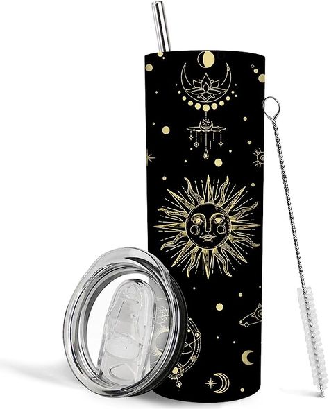 Sun/Moon Tumbler with Lid and Straw, Moon Phase Gothic Decor, Moon Mug, Moon Coffee Mug, Moon Stuff, Gothic Gifts, Witchy Gifts, Goth Decor, 20oz Insulated Stainless Steel Skinny Tumbler FIND IT ON AMAZON! CLICK 'VISIT' DOWN BELOW Moon Mug, Witchy Gifts, Witchy Aesthetic, Gothic Gifts, Goth Decor, Zodiac Gifts, Gothic Decor, Travel Tumbler, Tumblers With Lids