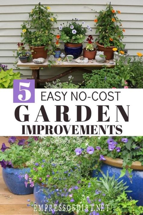 Backyard Landscape On A Budget, Unused Garden Space Ideas, Easiest Landscaping Ideas, Small Gardens On A Budget, Frugal Gardening Ideas Diy, Temporary Garden Ideas, Ideas To Decorate Your Garden, Budget Garden Makeover, Very Small Garden Ideas Backyards