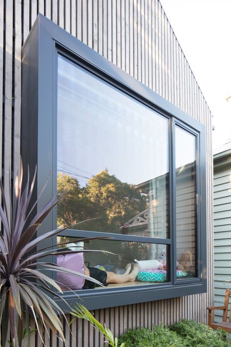 Gallery of Lawes St Extension – Hawthorn / Habitech Systems - 13 Modern Bay Window, Bay Window Exterior, Modern Window Design, Lounge Interior, Minimalist Window, Window Seat Design, House Window Design, Bow Window, Victorian Cottage