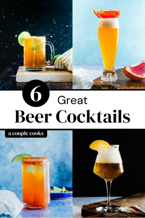 Want to mix your beer into something special? Try these great beer cocktails with something for everyone, from the chelada to the shandy. #beer #beercocktails #beerdrinks #beermixedrink Chelada Recipe, Alcoholic Drinks Cocktails, Beer Margarita Recipe, Beer Mixed Drinks, Friday Cocktails, Michelada Recipe, Beer Margarita, Beer Cocktail Recipes, Modelo Beer