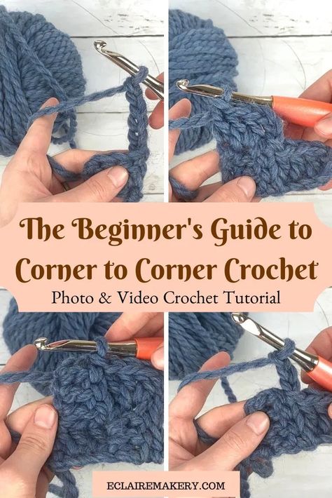 Crochet Borders For Blankets, Corner To Corner Crochet Pattern, Crochet C2c Pattern, Beginning Crochet, Zig Zag Crochet, C2c Crochet Pattern Free, C2c Crochet Blanket, Corner Crochet, Corner To Corner Crochet