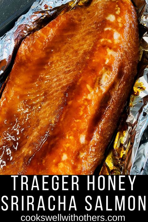 glazed salmon in foil Grilled Salmon On Traeger, Salmon On Traeger Smoker, Salmon Recipes On Traeger, Trager Smoker Salmon, Traeger Salmon Recipes Grilled, Treager Fish Recipes, Treager Smoker Recipes Salmon, Smoked Salmon On Traeger, Smoked Salmon Recipes Pellet Grill