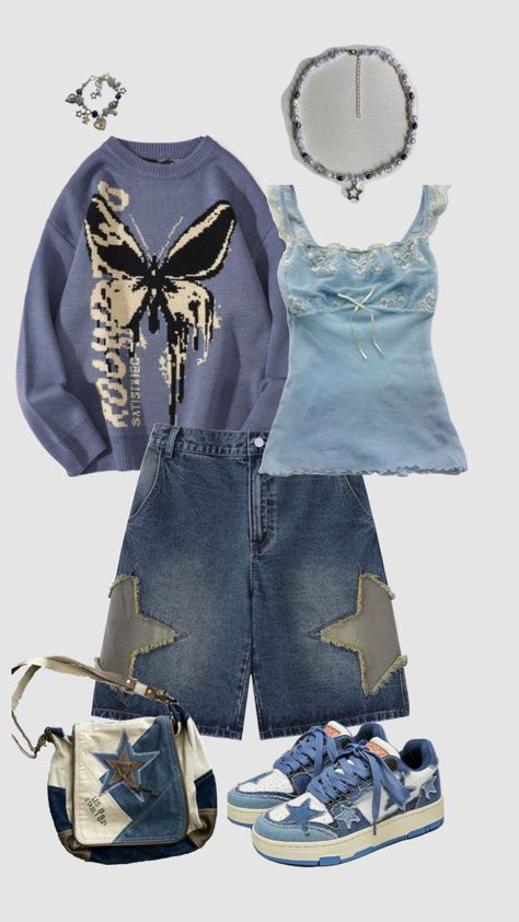 Cute ☆ Jort’s Fit #jorts #stars Dream Clothes, Crochet Clothes, Your Aesthetic, Connect With People, Creative Energy, Summer Beach, Cut Out, Bring It On, Energy