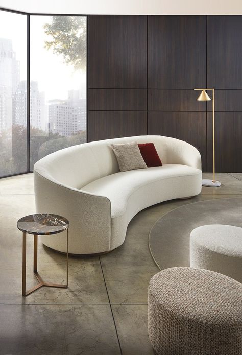 MOON | Curved sofa By Marelli Curved Sofa Living Room, Modern Curved Sofa, Curved Couch, Small Sectional Sofa, Luxe Living Room, Modern Sofa Designs, Round Sofa, Living Room Sofa Design, Curved Sofa