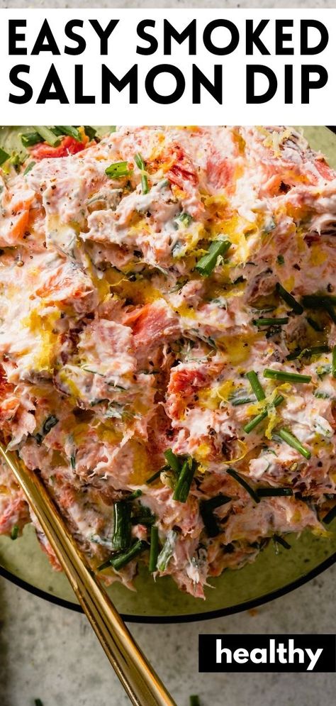 This healthy smoked salmon dip is creamy, zesty, and super savory. It comes together in just one bowl and only 10 minutes. The easiest and most impressive appetizer out there! Salmon Dip Recipes, Quick Chicken Dinner, 30 Minute Meals Healthy, Salmon Chowder, Salmon Dip, Smoked Salmon Dip, Impressive Appetizers, Healthy Salmon, Pan Seared Salmon