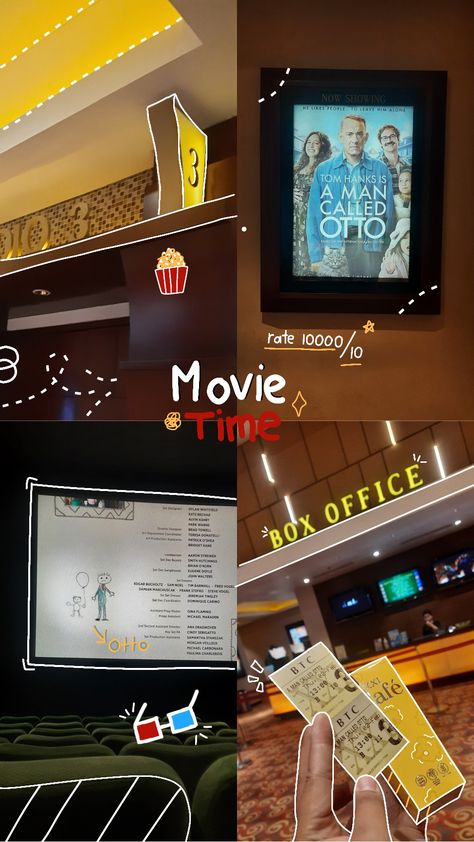 Movie Date Story Instagram, Movie Ig Story Ideas, A Man Called Otto Movie, Cinema Story, A Man Called Otto, Time Doodle, Otto Movie, Instagram Collage, Movie Time