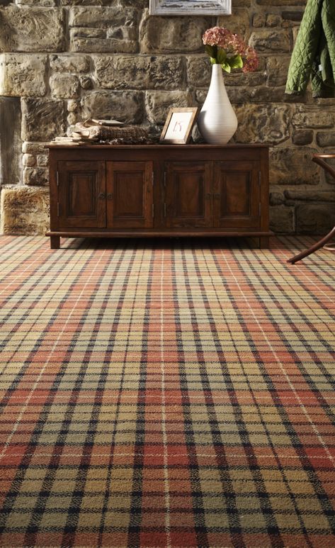 WEATHERED BUCANAN TARTAN, part of the Tartans & Plaids Collections from #WoolSolutions. #natural #carpet #design Cabin Carpet, Plaid Rugs, Tartan Rug, Plaid Carpet, Tartan Rug Living Rooms, Tartan Wallpaper Office, Tartan Carpet Living Room, Tartan Carpet Bedroom, Tartan Plaid Carpet