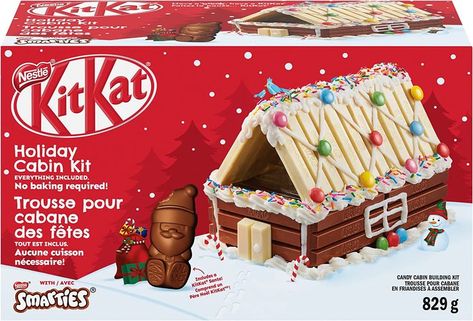 Kitkat Bars, Kitkat Chocolate, Holiday Traditions Family, Gingerbread House Kits, Log Cabin Kits, Holiday Chocolate, Christmas Traditions Family, Cabin Kits, Unsweetened Chocolate