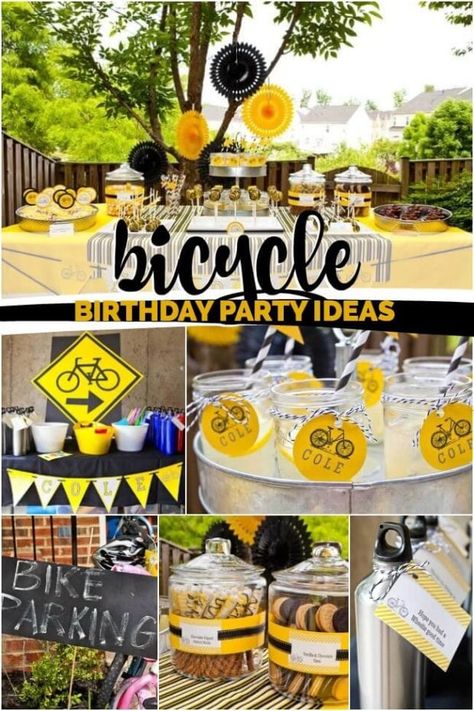 Bike Themed Birthday Party, Bicycle Birthday Party, Bicycle Birthday Parties, Bicycle Birthday, Bicycle Party, Bike Birthday Parties, 6th Birthday Parties, Retirement Parties, Themed Birthday Party