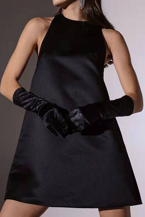 Details: Material: Polyester SIZE(IN) Bust Length S 31.5 31.5 M 33.1 31.9 L 34.6 32.3 Duchess Satin Dress, Club Dresses Black, A Line Mini Dress, Duchess Satin, Y2k Aesthetic Outfits, Mini Tank Dress, Aline Dress, Sleeveless Mini Dress, Satin Dress