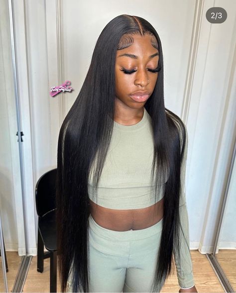 Middle Part Wig Black Women Straight, Cute Middle Part Hairstyles, Straight Middle Part Wig, Hairstyle Suggestions, Hair Line Up, Hairstyles Weave, Cute Natural Hairstyles, Weave Ponytail Hairstyles, Braided Hairstyles For Black Women Cornrows