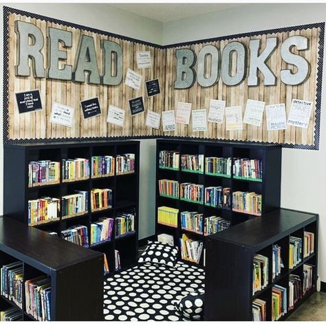 6th Grade Reading Classroom Set Up, Library Arrangement Ideas, Library In Classroom Ideas, Simple Classroom Library, 2nd Grade Classroom Library Set Up, Middle School Classroom Library Ideas, Reading Room Ideas For School, 3rd Grade English Classroom Decor, Classroom Library Elementary