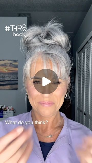 Updo Hairstyles Grey Hair, Professional Hairstyles For Work Medium Easy Updo, Grey Hair Updo Older Women, Gray Hair Updo Simple, Grey Hair Ponytail Hairstyles, All Up Hairstyles, Up Hairstyles For Short Hair, Grey Ponytail Gray Hair, Hoco Hair Ideas Straight