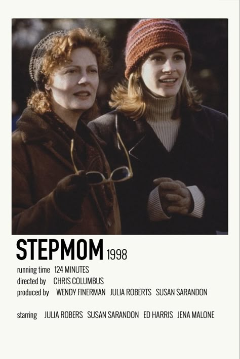 Step Mom Movie Poster, Stepmom 1998 Movie Poster, Stepmom Movie Aesthetic, Stepmom 1998, Stepmom Movie, Minimalistic Polaroid Poster, Robert Movie, The Fall Movie, 1990s Movies