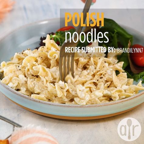 Polish Noodles (Cottage Cheese and Noodles) | "Delicious and super duper simple! I loved the flvor you got from the sauteed onions and the sour cream almost forms a light sauce over the noodles." #allrecipes #pasta #pastarecipes #pastainspiration #pastadinner #pastaideas #pastadinner #pastaideas Polish Noodles Cottage Cheese, What To Do With Cottage Cheese, Polish Noodles Recipe, Cottage Cheese Noodles, Cottage Cheese And Noodles, Pasta With Cottage Cheese, Polish Noodles, Cottage Cheese Sour Cream, Cottage Cheese Pasta