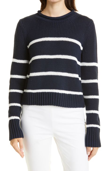 La Ligne Marin Cotton Sweater available at #Nordstrom Chunky Knit Sweater, Chunky Knits Sweater, Sweater Fashion, Cotton Sweater, Chunky Knit, Knit Sweater, Knitted Sweaters, Women's Clothing, Men Sweater