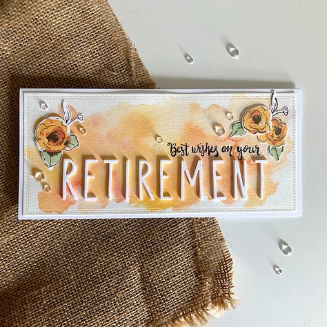 Diy Retirement Cards, Retirement Cards Handmade, Retirement Party Gifts, Handcrafted Cards, Hand Made Greeting Cards, Retirement Cards, Card Shop, Slim Shady, Card Making Tutorials