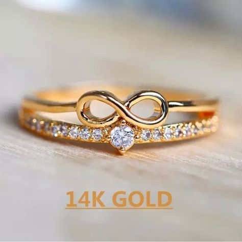 Female Promise Rings, Eternal Symbol, Pave Setting Ring, Infinity Ring Wedding, Gelang Manik-manik, Colored Engagement Rings, Classic Wedding Rings, Gelang Manik, Ring Fashion