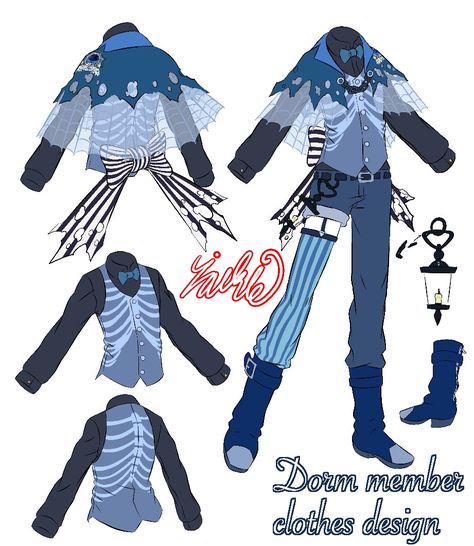 Ramshackle Dorm, Illustrated Clothing, Wonderland Clothes, Vestidos Anime, Clothing Design Sketches, Drawing Anime Clothes, Fantasias Halloween, Cartoon Outfits, Fashion Design Drawings