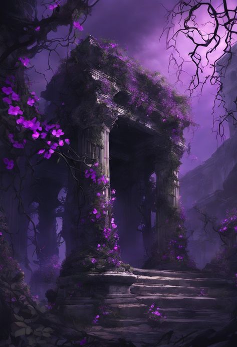 Ancient Ruins Vines Check more: https://paintlyx.com/ancient-ruins-vines/ Ancient Ruins Fantasy Art, Ancient Ruins Aesthetic, Dark Ruins, Fantasy Ruins, Goth Garden, Lotus Flower Art, Blue Magic, Garden Artwork, Ancient Ruins