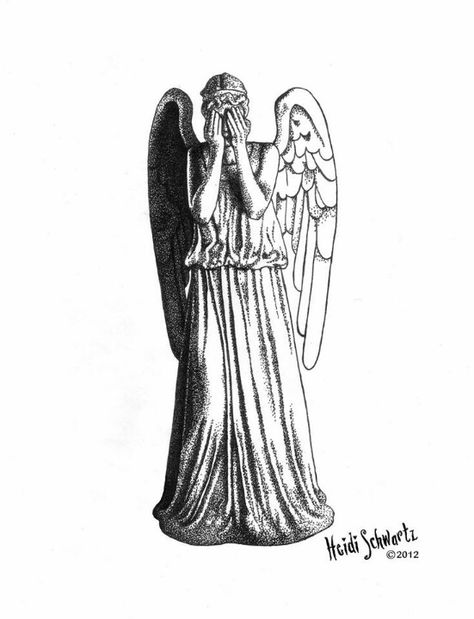 Weeping angel drawing Dr Who Tattoo, Doctor Who Drawings, Angle Tattoo, Angel Sketch, The Aliens, Weeping Angel, Angel Drawing, Doctor Who Art, Angel Tattoo