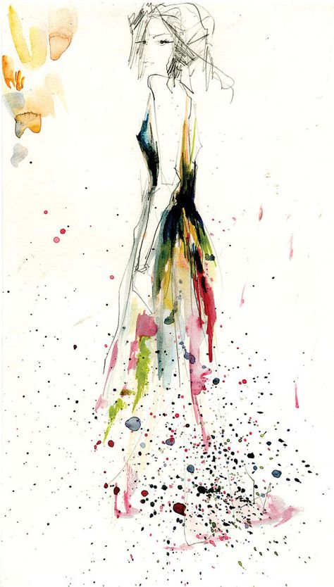 watercolor painting Abstract Figures, Pens Writing, Fashion Illustration Watercolor, Watercolor Fashion, 인물 드로잉, Tableau Art, Sleeve Tattoo, Watercolor Design, A Drawing