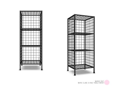 Wire Cube 3 End Table Mesh by DOT of The Sims Resource  Found in TSR Category 'Sims 4 End Tables' Sims 4 Storage Cc, Sims 4 Cc Display Case, Sims4 Cc Shelves, Sims 4 Cube Shelf Cc, Sims 4 Cc Storage Shelves, Sims 4 Store Shelves Cc, Sims 4 Cc Industrial Windows, Sims 4 Storage Shelves, Rak Display