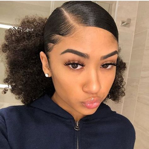 Hairstyles For Black Hair Natural, Black Hair Natural, Natural Hair Ponytail, Cute Ponytail, Cute Ponytail Hairstyles, Cabello Afro Natural, Hairstyles For Black Hair, Natural Hair Bun Styles, Mixed Curly Hair