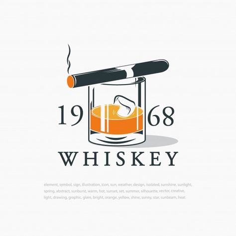 Whiskey Graphic Design, Bourbon Drawing, Alcohol Logo Design, Bar Logo Ideas, Whiskey Illustration, Cocktail Bar Logo, Whiskey Tattoo, Alcohol Logo, Liquor Logo