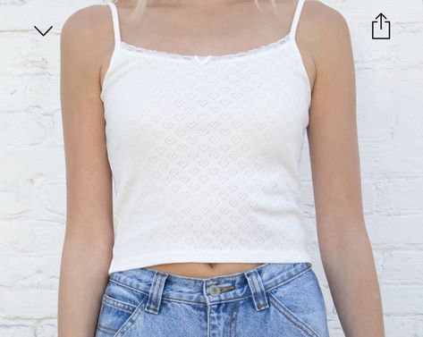 Skylar Heart Tank, Brandy Heart Tank, Brandy Melville Outfits, Brandy Melville Tank Top, Fairy Vintage, Heart Tank Top, White Lace Tank Top, Cute Pajama Sets, Spaghetti Strap Crop Top