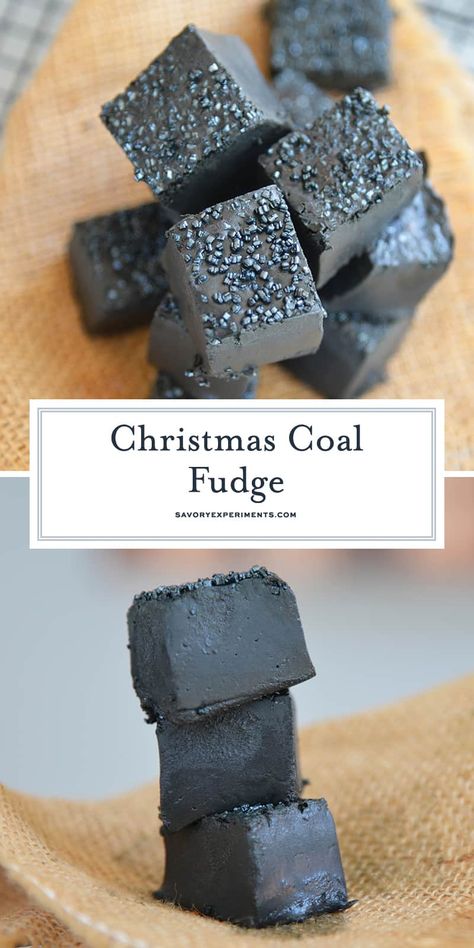 This Christmas Coal Candy is the perfect fudge recipe for Christmas! Give as a gag gift to someone who needs coal for Christmas. Coal Candy, Coal For Christmas, Christmas Coal, Homemade Fudge Recipes, Christmas Fudge, Vanilla Fudge, Fudge Recipes Easy, Homemade Fudge, Candy Recipes Homemade