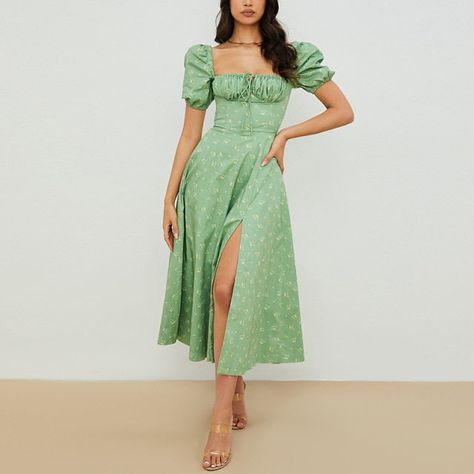 Silhouette: Fit and FlareOrigin: CN(Origin)Season: SummerNeckline: Square CollarSleeve Style: Puff SleeveDecoration: DrapedStyle: Prairie ChicDresses Length: Ankle-LengthMaterial: PolyesterAge: Ages 18-35 Years OldProfile Type: AModel Number: 2SUM2434ZClosure Type: LaceSleeve Length(cm): ShortType: RegularGender: WOMENMaterial Composition: Synthetic FiberWaistline: empirePattern Type: FloralService: Dropshipping/Wholesale/ODM/OEMSeason: SummerOccasion: Party/Club/Casual High Split Dress, Maxi Sundress, Split Dress, Long Summer Dresses, Floral Dress Summer, Boho Stil, Women's Summer Fashion, Summer Dresses For Women, Floral Print Dress