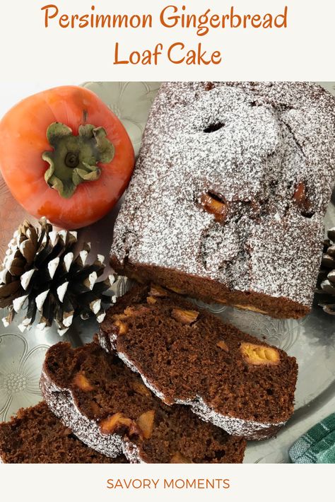 Fruit Loaves, Persimmon Cake Recipe, Gingerbread Loaf Cake, Mexican Wedding Cake Cookies, Persimmon Pudding, Autumn Foods, Gingerbread Loaf, Persimmon Recipes, Bread Sweet