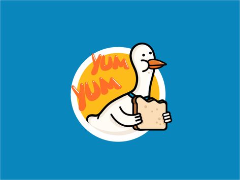 Yum! food eat bread toast duck illustration cute animal Bread Illustration Cute, Duck Illustration Cute, Duck Eating Bread, Duck Illustration Design, Cute Animal Logo, Pan Illustration, Toast Illustration, Eating Illustration, Cv Website