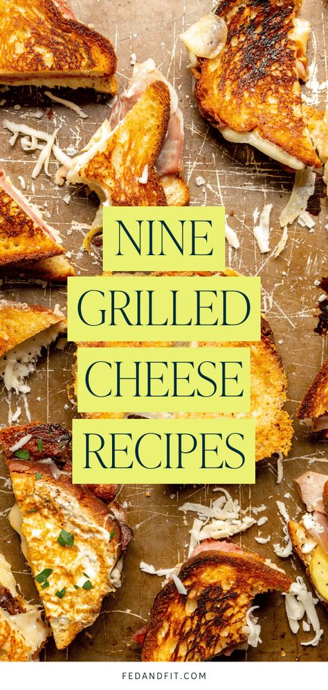 Gooey, melted cheese in between two perfectly toasted pieces of bread -- you really can't go wrong! We're sharing our 9 favorite ways to fancy up your grilled cheese sandwich. Gourmet Grilled Cheese Recipes, Grilled Cheese Recipes Gourmet, Gourmet Grilled Cheese Sandwich, Fancy Grilled Cheese, Gourmet Grilled Cheese, Grill Cheese Sandwich Recipes, Cheese Sandwich Recipes, Grilled Cheese Sandwiches, Best Grilled Cheese