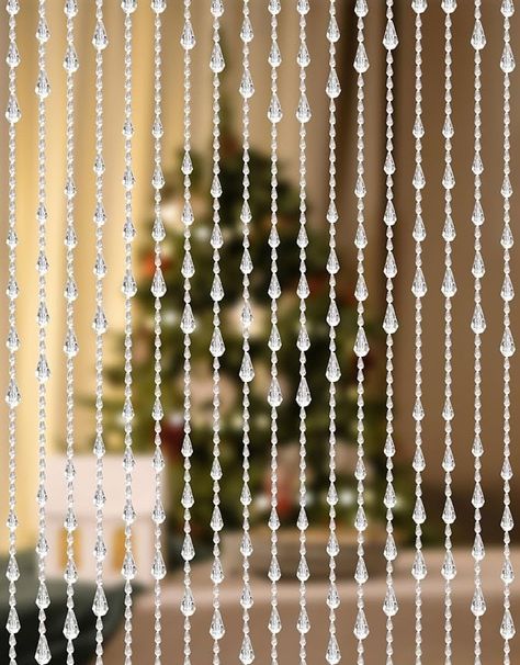 Amazon.com: GeeComfy Crystal Beaded Curtain 35.5 x 79 Inches 45 Strands Acrylic Hanging Door Beads String Curtain Room Divider for Doorway Window Living Room Bedroom Decor, Wave Pattern : Home & Kitchen Hanging Door Beads, Window Living Room, Curtain Room Divider, Door Beads, Crystal Curtains, Closet Curtains, Living Room Divider, String Curtains, Beaded Curtain