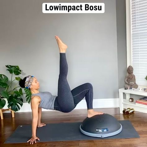 Alexa on Instagram: “Pilates inspired Bosu workout. ⠀ 10 reps per exercise for as many rounds as you can do. Where only one side is shown be sure to do both. I…” Bosu Pilates, Ball Pilates, Bosu Ball Workout, Bosu Workout, Stability Ball Exercises, Bosu Ball, Training Ideas, Balance Ball, Stability Ball