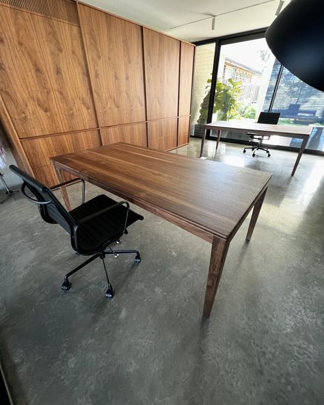 Since its debut in our 'Designed For You' collection in 2020, Sol has been a solid crowd favourite. Crafted with refined proportions that include soft, buttery curves, this Walnut iteration is not just a table, but an essential addition to our clients' home office. From a humble stack of rough sawn timber, through the meticulous making process and into our clients' home and hearts - it’s easy to see why they had to have more than just one. #americanwalnut #timberdesk #homeoffice #homeoffi... Timber Desk, Sawn Timber, American Walnut, A Table, Home Office, Furniture Design, Walnut, Furniture, Quick Saves